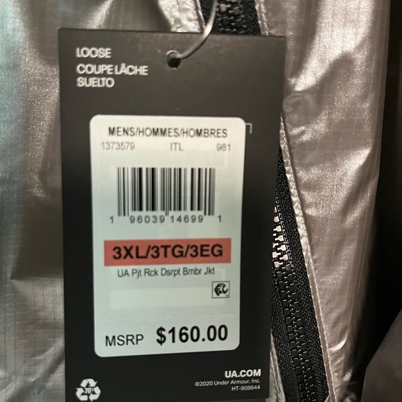 Underarmour Project Rock Disrupt Graphic Ripstop Nylon Fully Lined Bomber Jkt - Picture 16 of 16